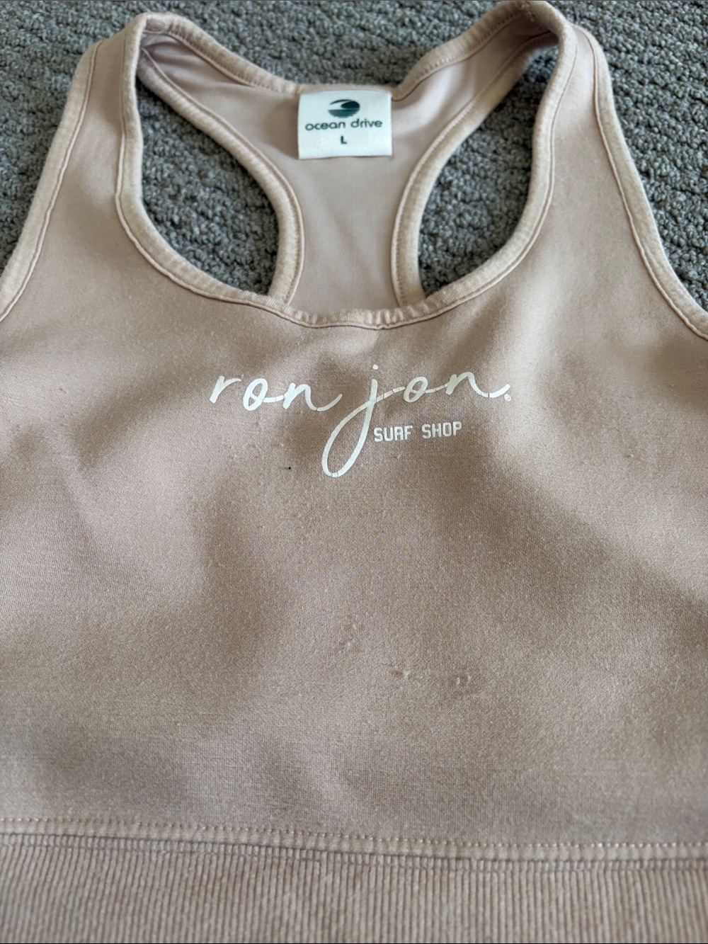 Ron Jon Beige Racerback Sports top - Picture 2 of 3